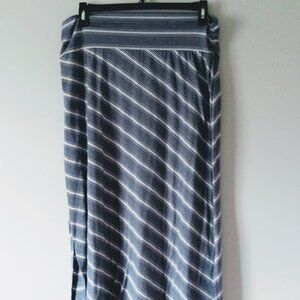 Faded Glory Blue and White Striped Maxi Skirt